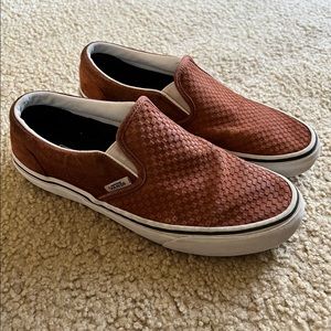 Vans Suede Embossed Checkered Slip Ons